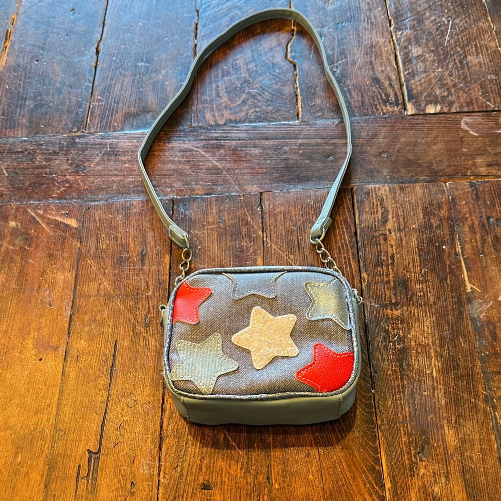 Miss Gwen’s OMG Stylish Star Patterned Blue, White,Silver and Red Purse